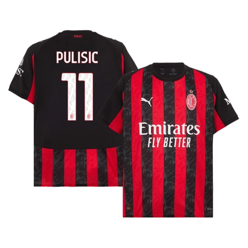 PULISIC #11 AC Milan Home Soccer Jersey 2025/26 Red&Black