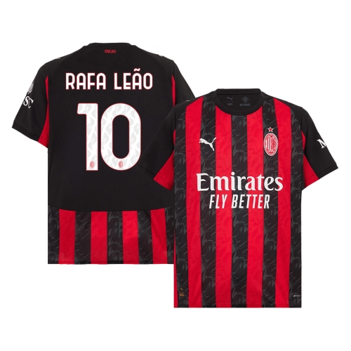 RAFA LE?O #10 AC Milan Home Soccer Jersey 2025/26 Red&Black