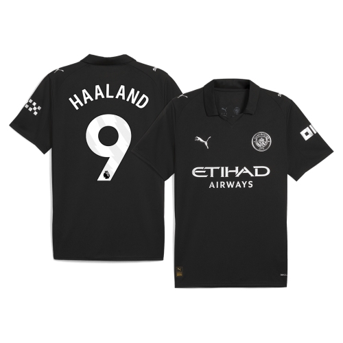 HAALAND #9 Manchester City Away Soccer Jersey 2025/26 Black