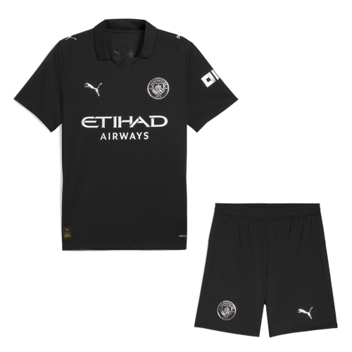 Manchester City Away Soccer Jersey Kit(Jersey+Shorts) 2025/26 Black