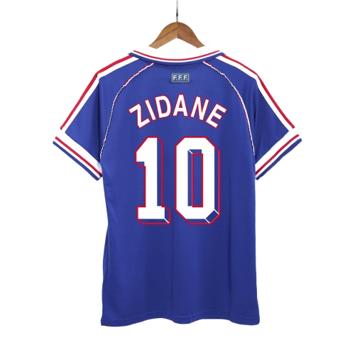France ZIDANE #10 Home Soccer Jersey Retro 1998