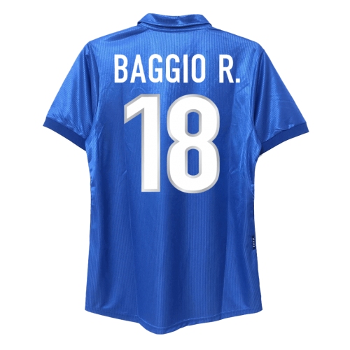 Italy BAGGIO R. #18 Home Soccer Jersey Retro 1998