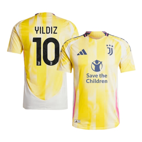 Juventus YILDIZ #10 Away Soccer Jersey Authentic 2024/25- Save The Children Sponsor