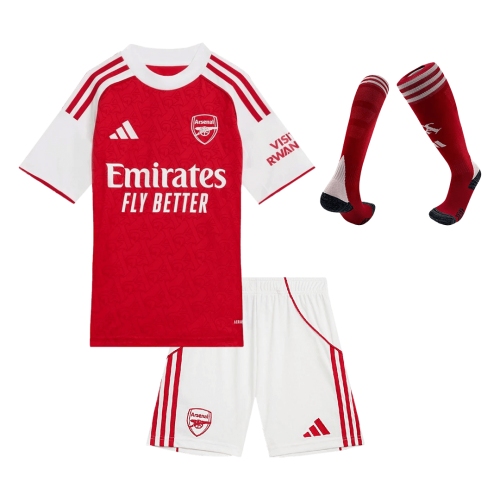 Kid's Arsenal Home Soccer Jersey Kit(Jersey+Shorts) 2025/26 Red