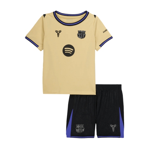 Kid's Barcelona Away Soccer Jersey Kit(Jersey+Shorts) 2025/26 Yellow