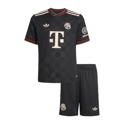 Kid's Bayern Munich Third Away Soccer Jersey Kit(Jersey+Shorts) 25/26 Black