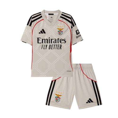 Kid's Benfica Away Soccer Jersey Kit 25/26 Beige