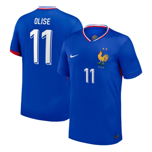 OLISE #11 France Euro Home Soccer Jersey 2024 Blue