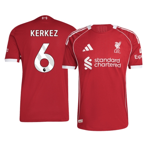Liverpool KERKEZ #6 Home Soccer Jersey Authentic 2025/26