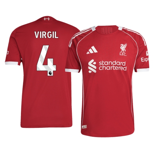Liverpool VIRGIL #4 Home Soccer Jersey Authentic 2025/26