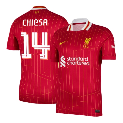 Liverpool CHIESA #14 Home Soccer Jersey 2024/25 - UCL Edition