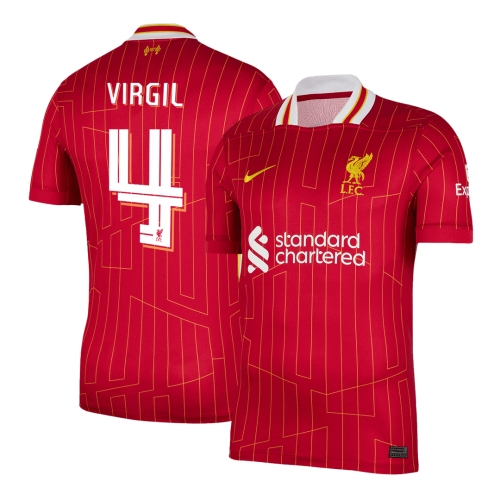 Liverpool VIRGIL #4 Home Soccer Jersey 2024/25 - UCL Edition