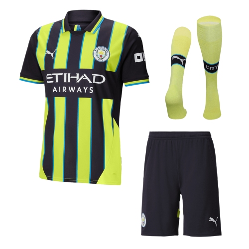 Manchester City Away Soccer Jersey Kit 2024/25 (Jersey+Shorts+Socks)