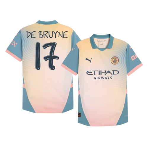 Manchester City DE BRUYNE #17 Fourth Away Soccer Jersey Authentic 2024/25 - Definitely City