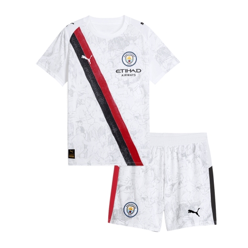 Manchester City Soccer Jersey Kit 2025/26 Kids(Jersey+Shorts)