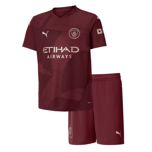 Manchester City Third Away Jersey Kit 2024/25 Kids(Jersey+Shorts)