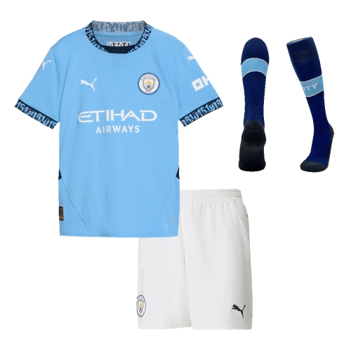 Manchester City Home Jersey Kit 2024/25 Kids(Jersey+Shorts+Socks)