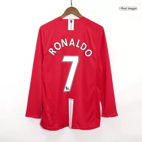 Manchester United RONALDO #7 Home Jersey Retro 2007/08 - Long Sleeve