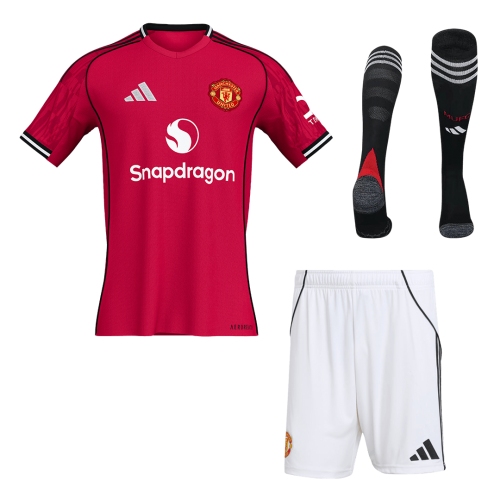 Manchester United Home Soccer Jersey Kit 2025/26