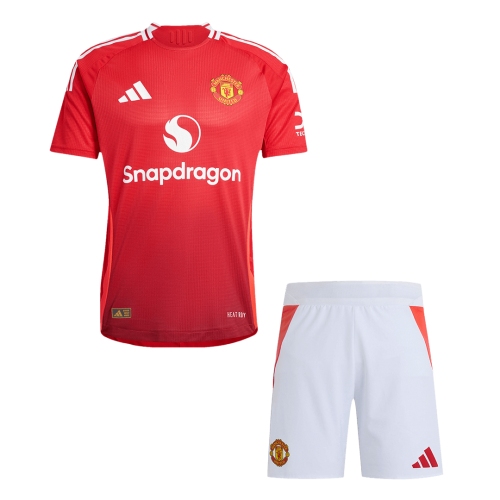 Manchester United Home Soccer Jersey Kit Authentic 2024/25 (Jersey+Shorts)
