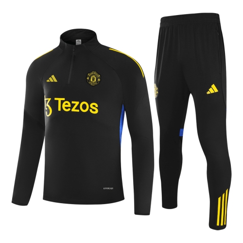Manchester United Sweatshirt Kit 2025/26 - Black (Top+Pants)