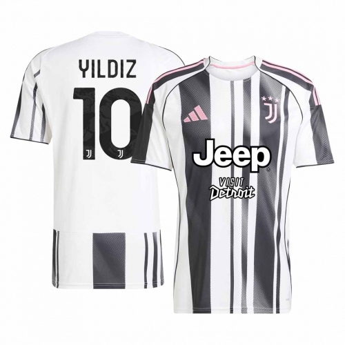 YILDIZ #10 Juventus Home Soccer Jersey 2025/26 Black&White