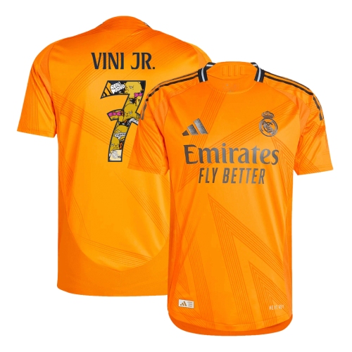 Real Madrid VINI JR. #7 Away Jersey Authentic 2024/25 - Bear Champ Font