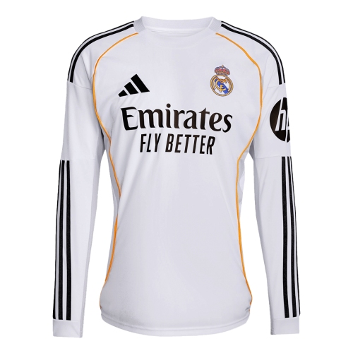 Real Madrid Long Sleeve Home Soccer Jersey 2025/26