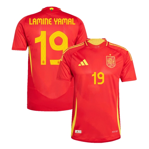 Spain LAMINE YAMAL #19 Home Jersey Authentic EURO 2024