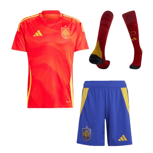 Spain Home Jersey Kit EURO 2024 (Jersey+Shorts+Socks)