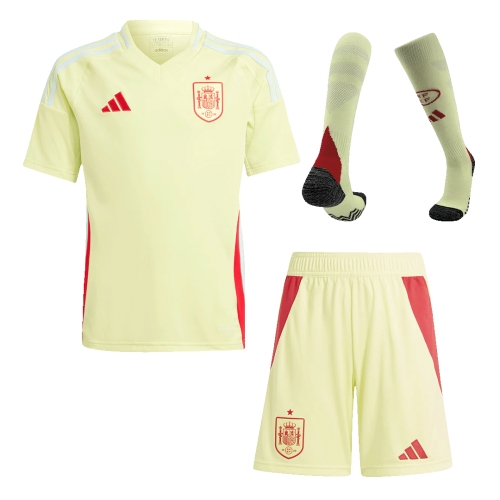 Spain Away Jersey Kit EURO 2024 Kids(Jersey+Shorts+Socks)