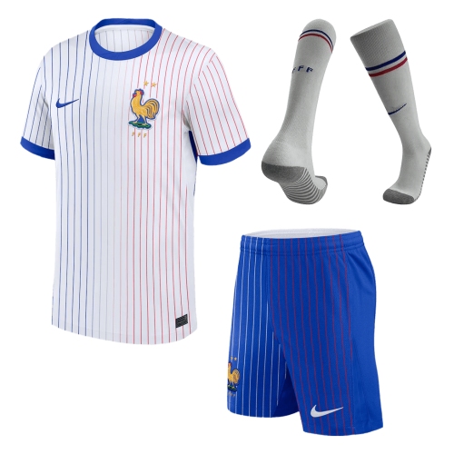 France Away Jersey Kit EURO 2024 (Jersey+Shorts+Socks)