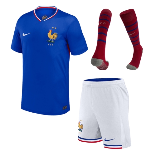 France Home Jersey Kit EURO 2024 (Jersey+Shorts+Socks)