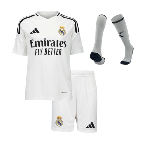 Real Madrid Home Jersey Kit 2024/25 Kids(Jersey+Shorts+Socks)
