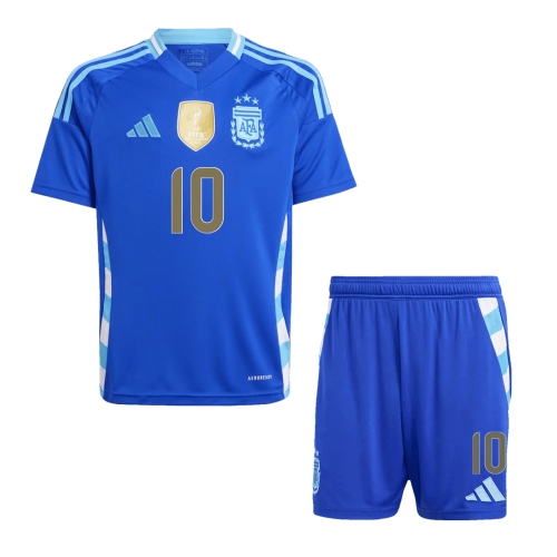Argentina MESSI #10 Away Jersey Kit 2024 Kids(Jersey+Shorts)