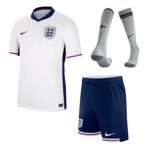 England Home Jersey Kit EURO 2024 (Jersey+Shorts+Socks)