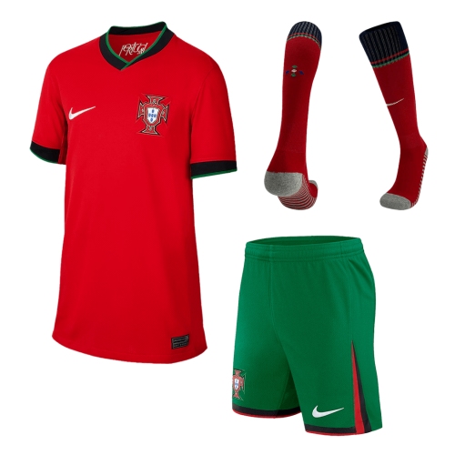 Portugal Home Jersey Kit EURO 2024 Kids(Jersey+Shorts+Socks)