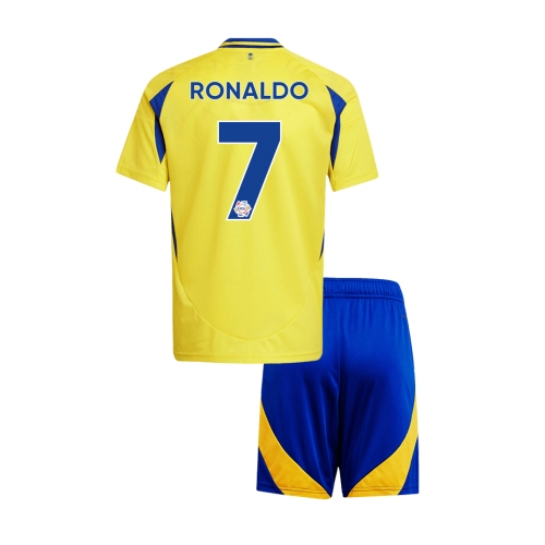 Al Nassr RONALDO #7 Home Soccer Jersey Kit 2024/25 Kids(Jersey+Shorts)