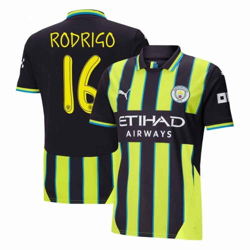 Manchester City RODRIGO #16 Away Soccer Jersey - UCL Edition