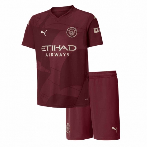 Manchester City Third Away Jersey Kit Kids(Jersey+Shorts)